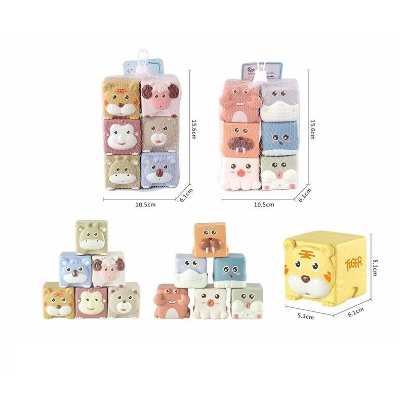 Набор из игрушек для ванной "Квадратные зверушки" Bath Toys
