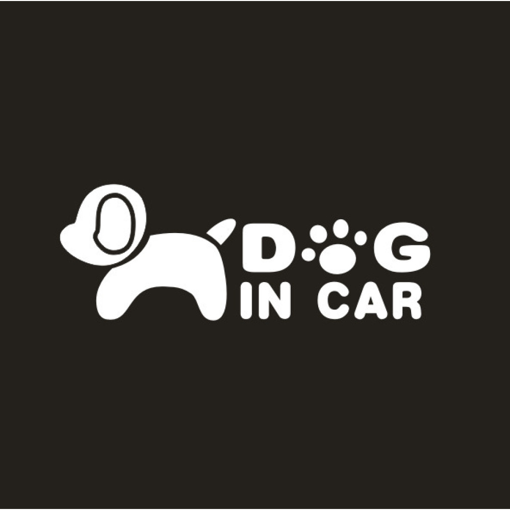 Наклейка в авто Dog in car 3M DS512248 19 х 7 см Белый