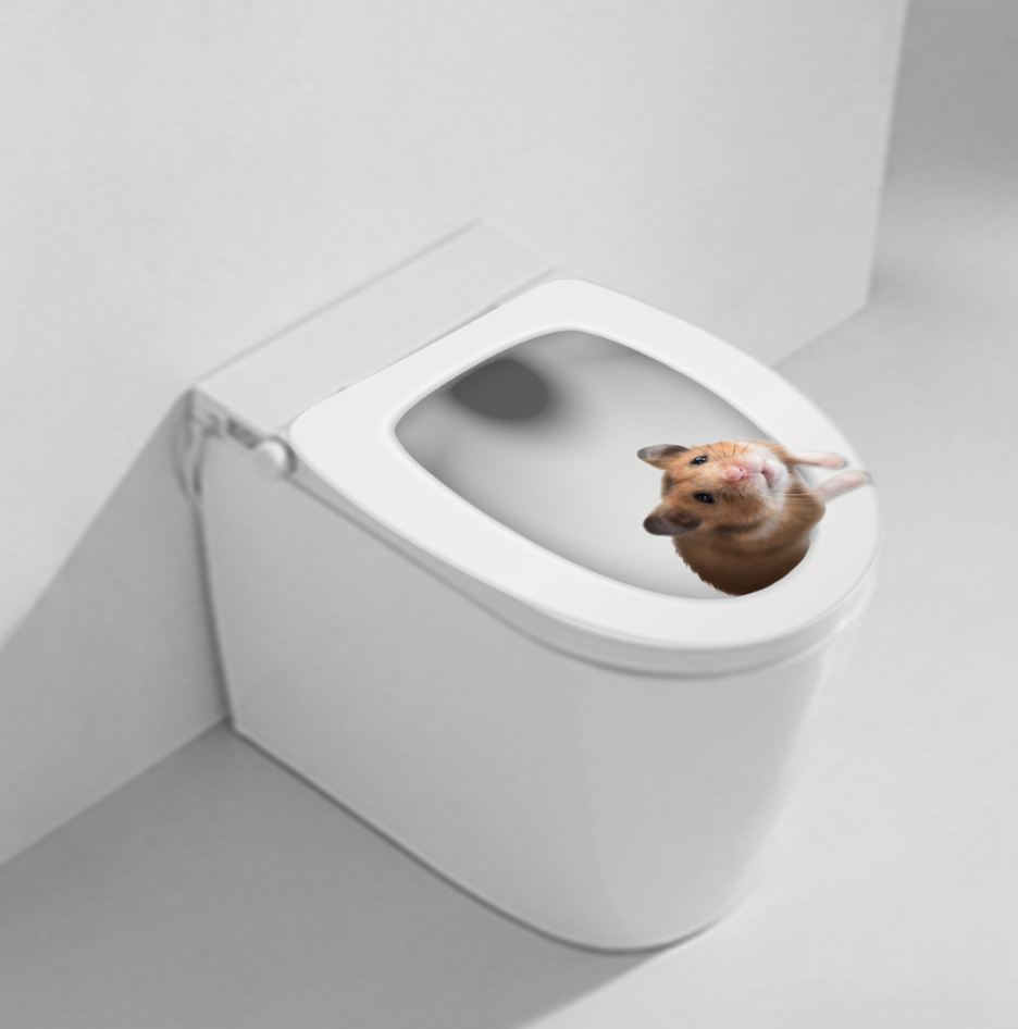 Наклейка 3D UKC в туалет ( Мышка 1)