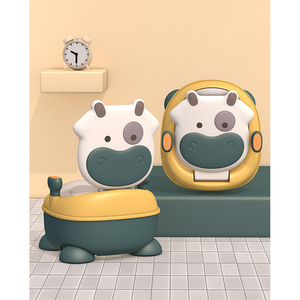 Горшок с мягким сиденьем BABY LEGEND Коровка Желто-Зеленый