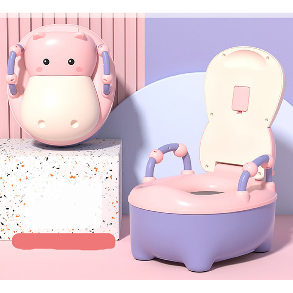 Горшок с мягким сиденьем BABY LEGEND MBK00088 Бегемот Фиолетово-Розовый