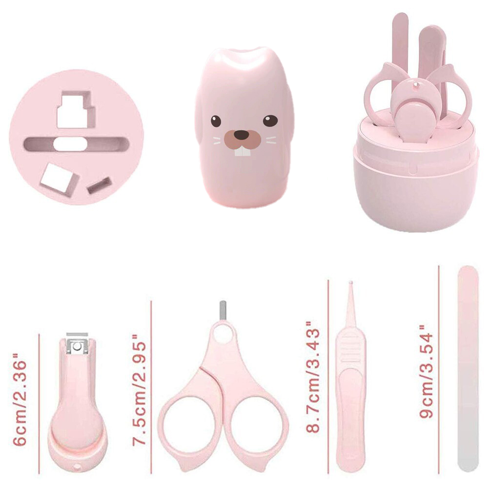 Набор детских инструментов для ухода в футляре Кролик Little bean LBPR730 Розовый