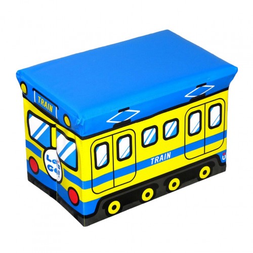 Ящикпуф для игрушек складной поезд Lets Go Train с крышкой водонепроницаемый UKC 40х25 см Разноцветный