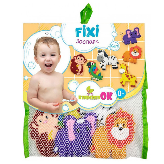 Игрушки для купания на присосках ТМ Kinderenok Fixi Зоопарк 251218