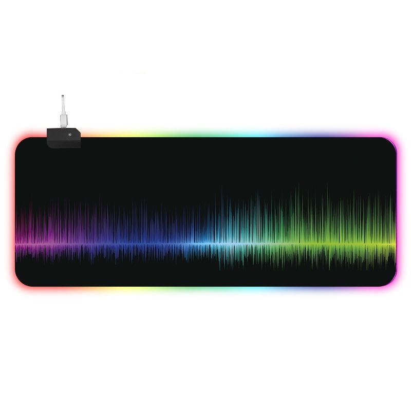Игровая поверхность для компьютерной мыши и клавиатуры RGB с подсветкой UKC коврик на стол нескользящий 80х30 см 70000