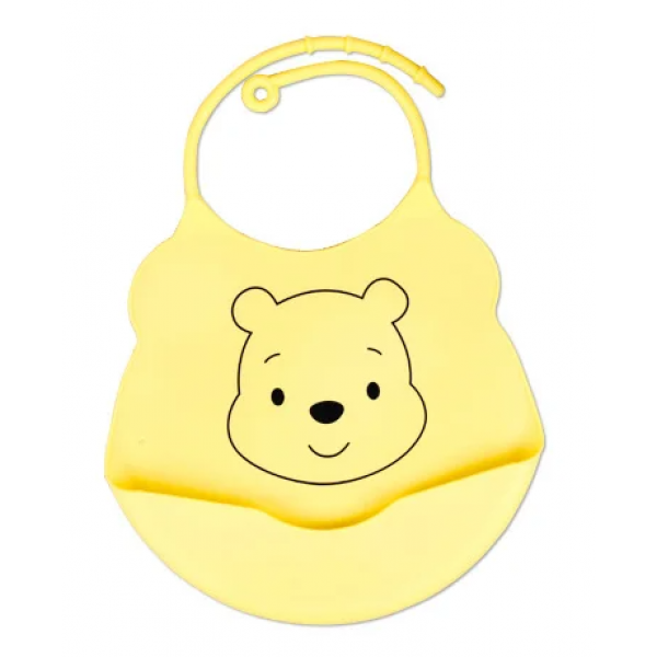 Силиконовый слюнявчик с карманом Kiddy Винни Пух Желтый 02102