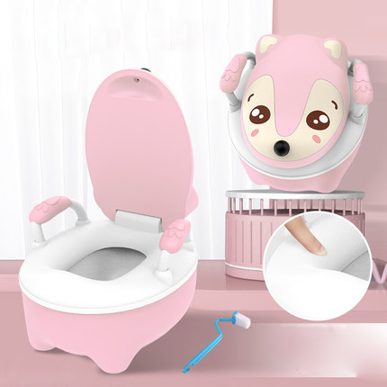 Горшок для девочек с мягким сиденьем Hogoobaby Розовый Мышонок