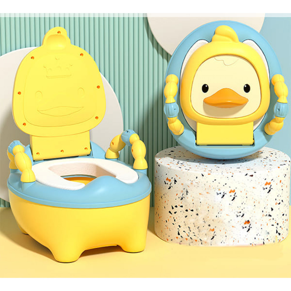 Горшок с мягким сиденьем BABY LEGEND Утка Желто-голубой