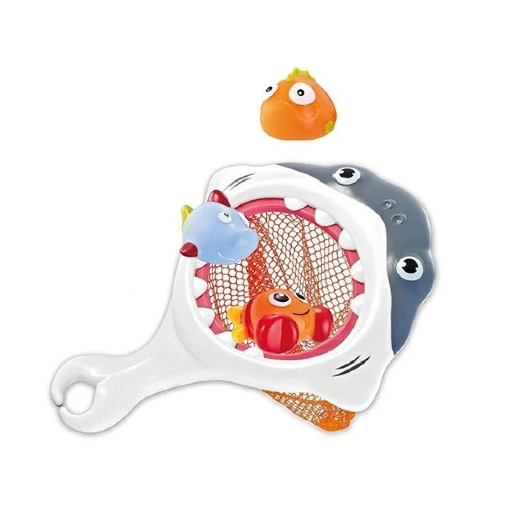 Водная игра Bath Toys YS 681 Акула-сачок и три резиновые игрушки