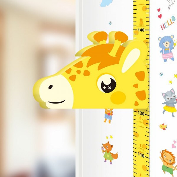 Наклейка на стену UKC Baby Play детский ростомер Жираф Желтый
