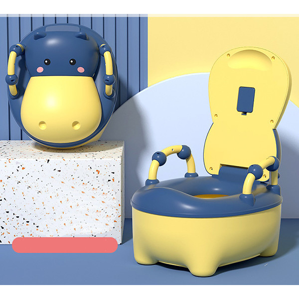 Горшок с мягким сиденьем BABY LEGEND MBK00088 Бегемот Сине-желтый