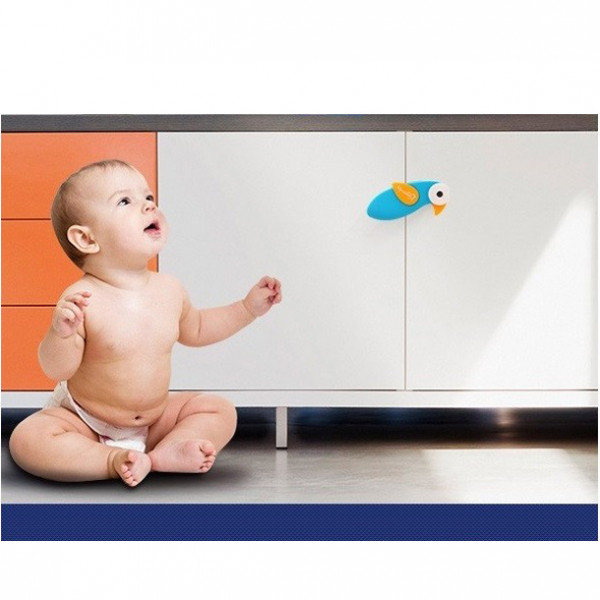 Замок для створчатых дверей Evokids Moyshm bird blue 5х12 см