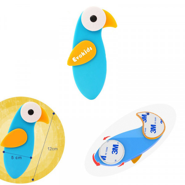 Замок для створчатых дверей Evokids Moyshm bird blue 5х12 см