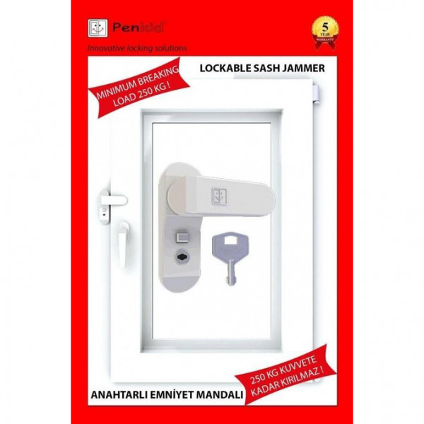 Оконный поворотный блокиратор Penkid Sash jammer TPMD 01 Белый