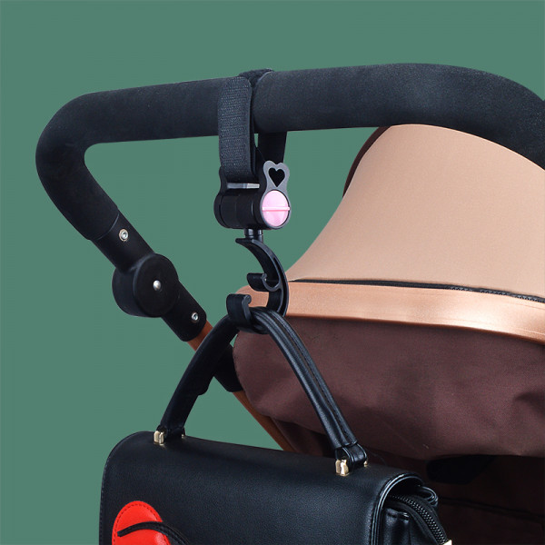 Вспомогательный крючок на коляску Little bean URT129 Черный с розовым