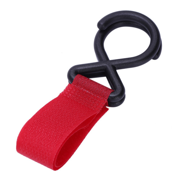 Вспомогательный двойной крючок на коляску Little bean DK110R Красный ремешок