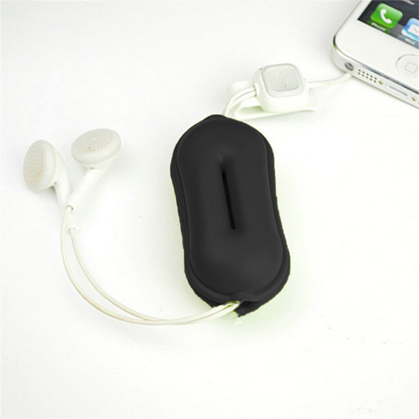 Силиконовый кейс для проводов наушников Little bean CC917 Черный