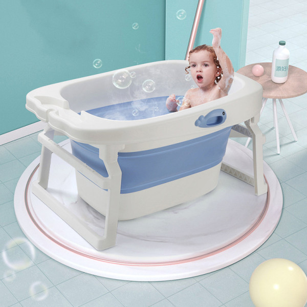 Детская ванночка для купания со ступеньками Little bean TH3181 Белый с голубым
