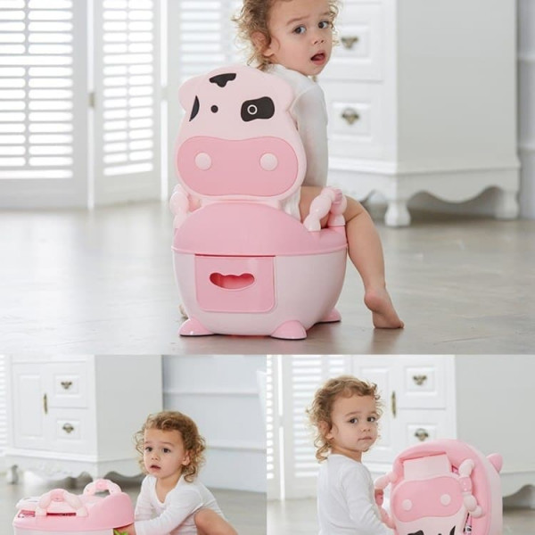 Горшок с мягким сиденьем Babyhood BHDNNZBQ коровка Розовый
