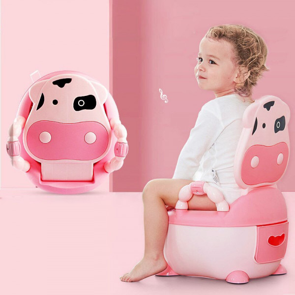 Горшок с мягким сиденьем Babyhood BHDNNZBQ коровка Розовый