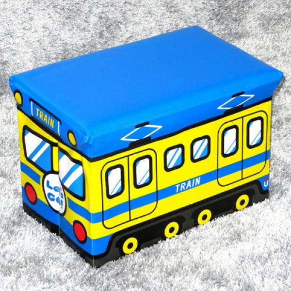 Ящикпуф для игрушек складной поезд Lets Go Train с крышкой водонепроницаемый UKC 40х25 см Разноцветный