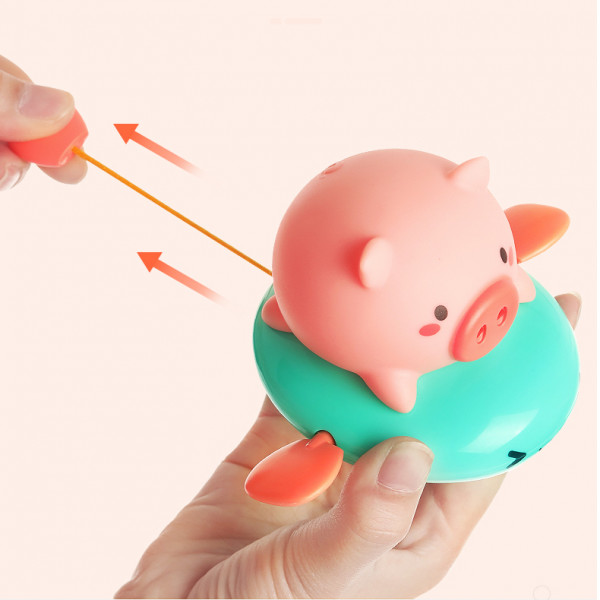 Заводная игрушка для ванной Свинка на ките Anbebe YB1783D