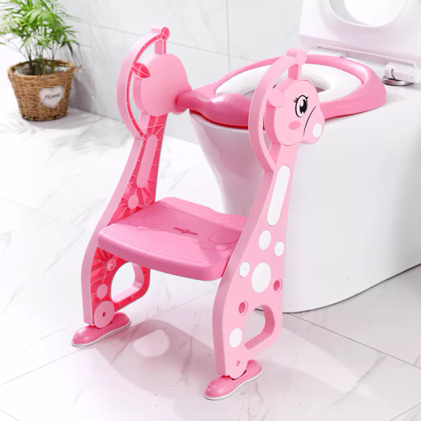 Накладка на унитаз с лесенкой Color Songni ABS44 Розовый