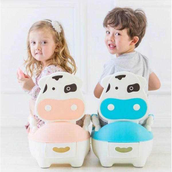 Горшок с мягким сиденьем Babyhood BHDNNZQB1 коровка Голубой
