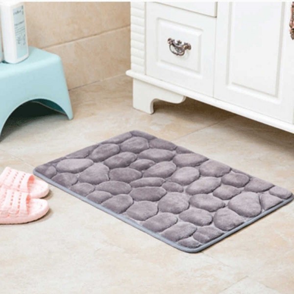 Коврик в ванную комнату Home Styles прямоугольный с эффектом памяти антискользящий на прорезиненной основе 40х60 см Серый 01463