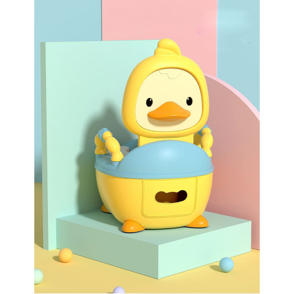 Горшок с мягким сиденьем BABY LEGEND Утка Желто-голубой
