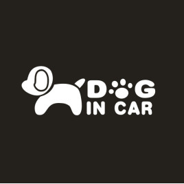Наклейка в авто Dog in car 3M DS512248 19 х 7 см Белый