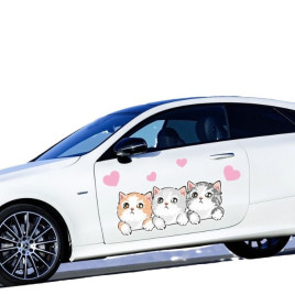 Наклейка на авто Пара Love Cat 40 см, 3M UU6754328