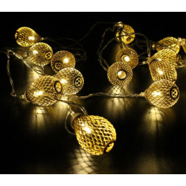 Гирлянда-нить (String-Lights) Металлические шарики 20WW-1, внутренняя, провод прозрачный, 2м (Белый-теплый) Beideli UT785623