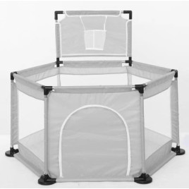 Детский манеж складной BabyBBZ TT74512289, 130 х 65 см, серый