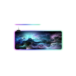 Игровая поверхность для компьютерной мыши и клавиатуры RGB с подсветкой UKC коврик на стол нескользящий 80х30 см 7100
