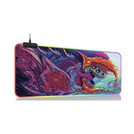 Игровая поверхность для компьютерной мыши и клавиатуры RGB с подсветкой UKC коврик на стол нескользящий 80х30 см 8098