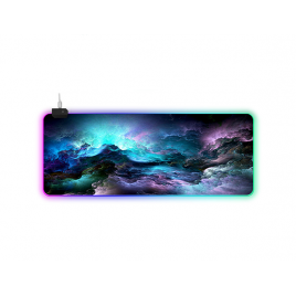 Игровая поверхность для компьютерной мыши и клавиатуры RGB с подсветкой UKC коврик на стол нескользящий 80х30 см G-613