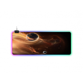 Игровая поверхность для компьютерной мыши и клавиатуры RGB с подсветкой UKC коврик на стол нескользящий 80х30 см G-625