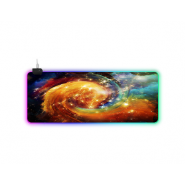 Игровая поверхность для компьютерной мыши и клавиатуры RGB с подсветкой UKC коврик на стол нескользящий 80х30 см G-626