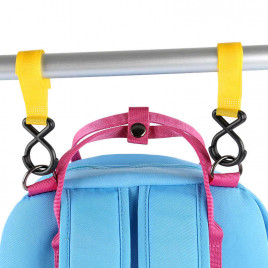 Вспомогательный двойной крючок на коляску Little bean DK110Y Желтый ремешок