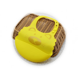 Силиконовый слюнявчик с карманом Kiddy Желтый Котик 02676