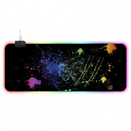 Игровая поверхность для компьютерной мыши и клавиатуры RGB с подсветкой UKC коврик на стол нескользящий 80х30 см 70003